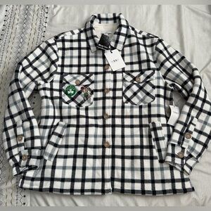 Boston Celtics WEAR by Erin Andrews Women's Plaid Button-Up Shirt Jacket